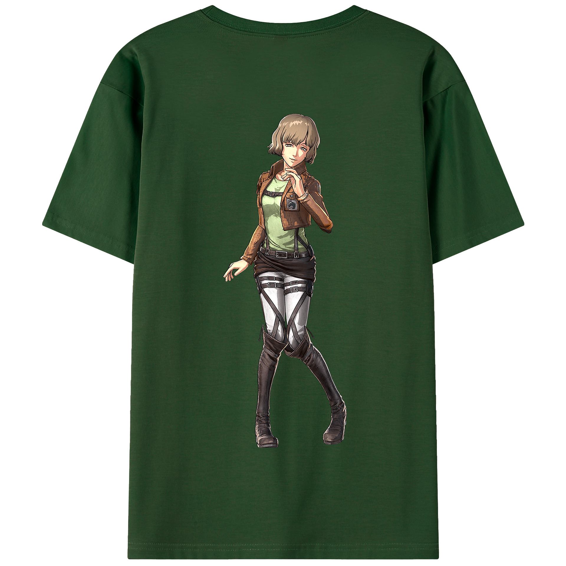 （画像用） 進撃の巨人 ヒツチ Attack on Titan Hitch 綿100％半袖Tシャツ（背面プリント）